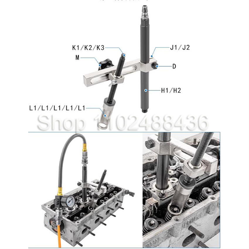 Valve Spring Compressor - Zylinderkopf-Dichtungsersatzwerkzeug ohne Demontage, Ventilfedern-Kompressor, Öldichtungs-Ersatz- und