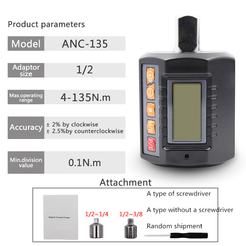 Torque Wrench Digital - ANC 3-Stück Drehmomentschlüssel Tester Mit Drehmoment